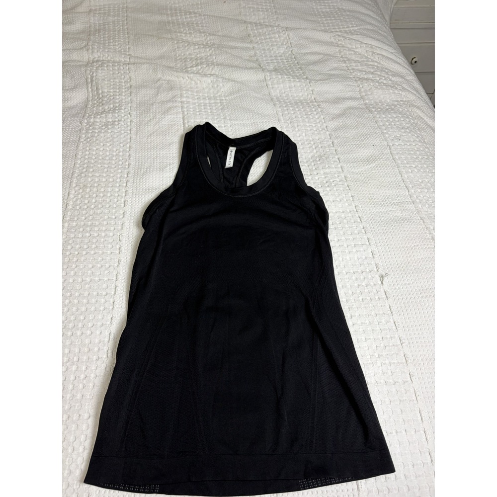 Athleta Momentum Tank Top Black Seamless Racerback Running Shirt XS 530501